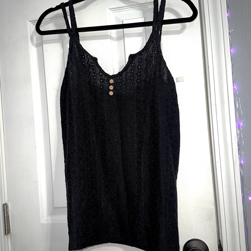 Black Sleeveless Top knit pattern design for summer, sleeveless black flowy top